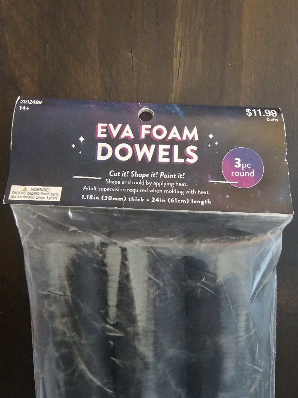 Hobby Lobby EVA Foam Dowels - Black